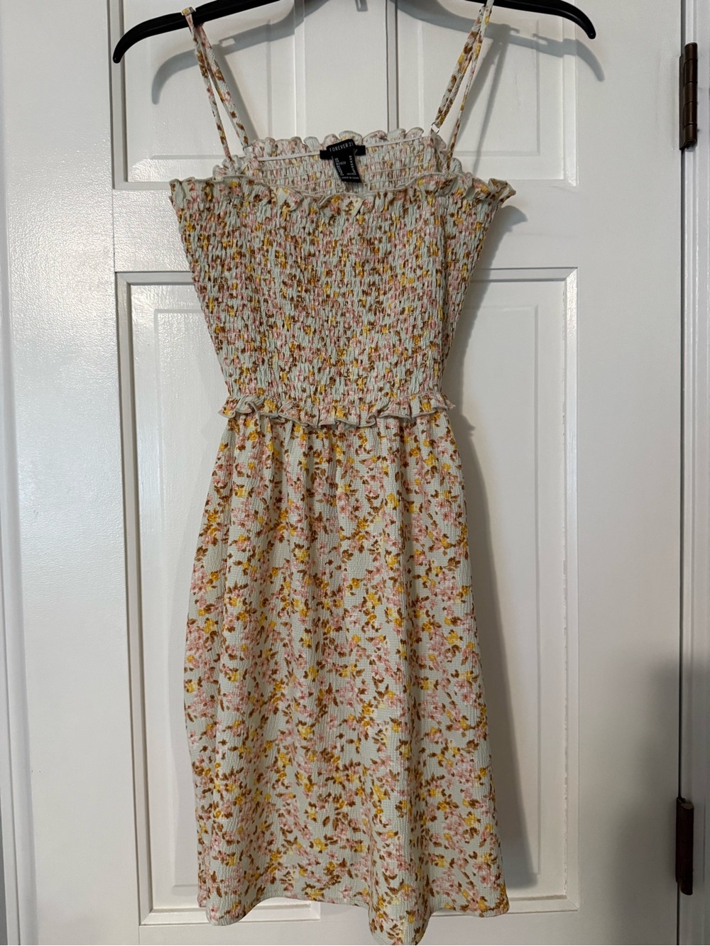 Floral Smocked Sundress in mint and Yellow